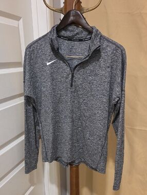 Nike Heather Gray Quarter-Zip Performance Top